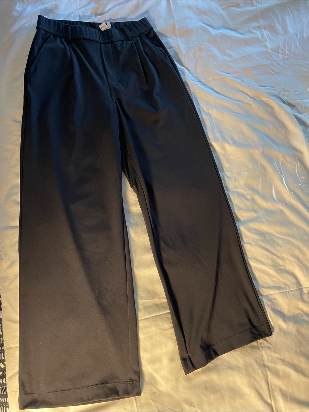 Women Wide-Leg Black Pants - Comfortable Everyday Wear
